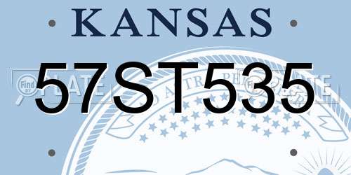 57ST535 Kansas License Plate