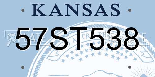 57ST538 Kansas License Plate