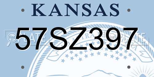 57SZ397 Kansas License Plate