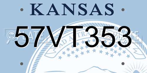 57VT353 Kansas License Plate