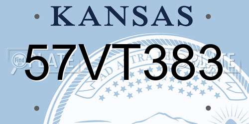57VT383 Kansas License Plate