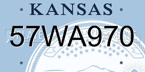 57WA970 Kansas License Plate
