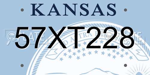 57XT228 Kansas License Plate