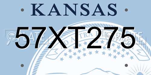 57XT275 Kansas License Plate