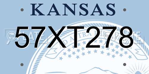 57XT278 Kansas License Plate