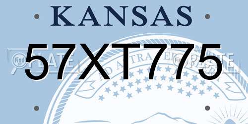 57XT775 Kansas License Plate