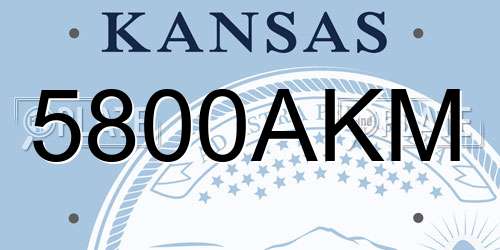 5800AKM Kansas License Plate