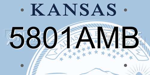5801AMB Kansas License Plate