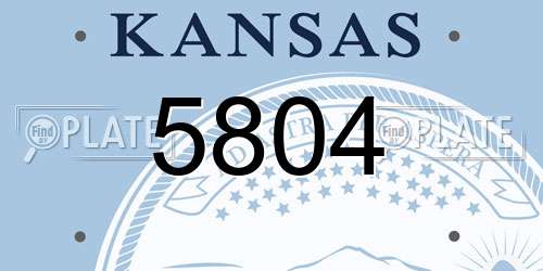 5804 Kansas License Plate