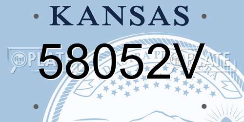 58052V Kansas License Plate