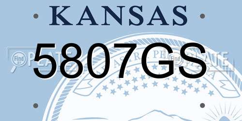 5807GS Kansas License Plate