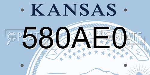 580AE0 Kansas License Plate
