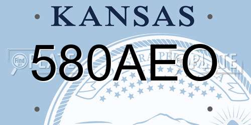 580AEO Kansas License Plate