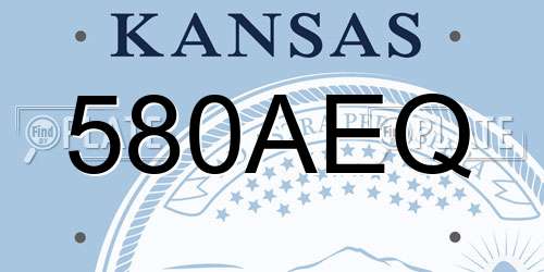 580AEQ Kansas License Plate