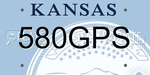 580GPS Kansas License Plate