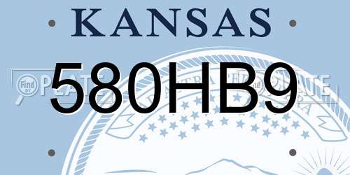 580HB9 Kansas License Plate
