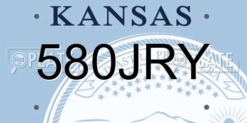580JRY Kansas License Plate