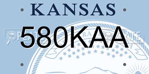 580KAA Kansas License Plate