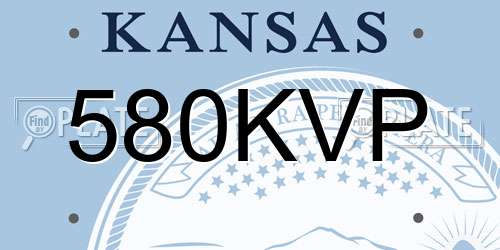 580KVP Kansas License Plate