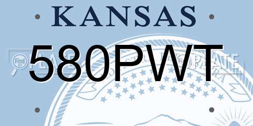 580PWT Kansas License Plate