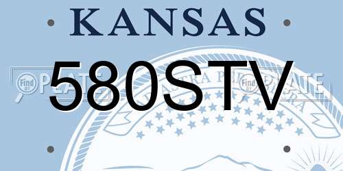 580STV Kansas License Plate