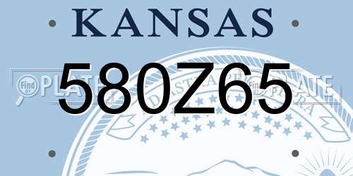 580Z65 Kansas License Plate
