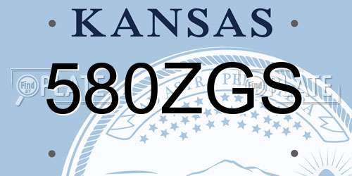580ZGS Kansas License Plate