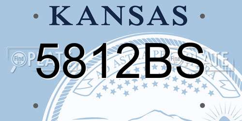 5812BS Kansas License Plate