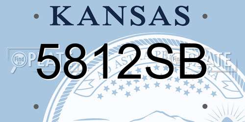 5812SB Kansas License Plate
