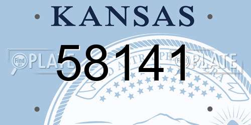 58141 Kansas License Plate