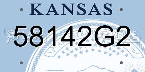 58142G2 Kansas License Plate
