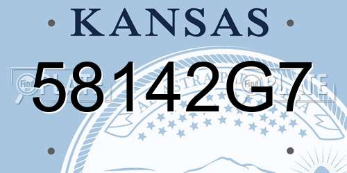 58142G7 Kansas License Plate