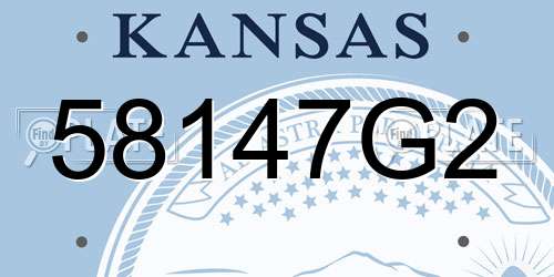 58147G2 Kansas License Plate