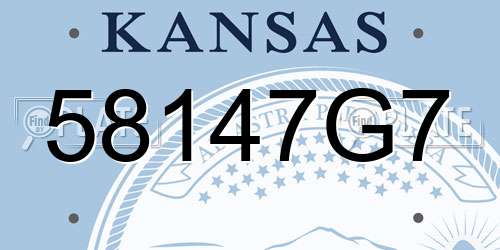 58147G7 Kansas License Plate