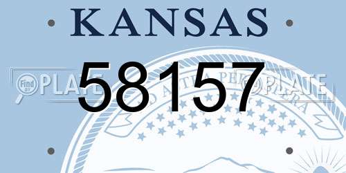 58157 Kansas License Plate