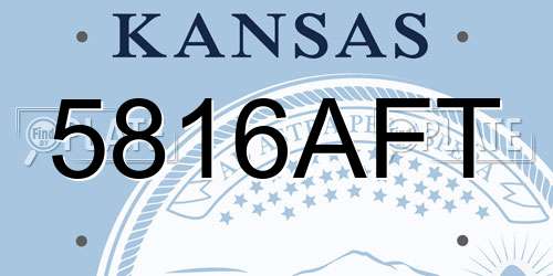 5816AFT Kansas License Plate