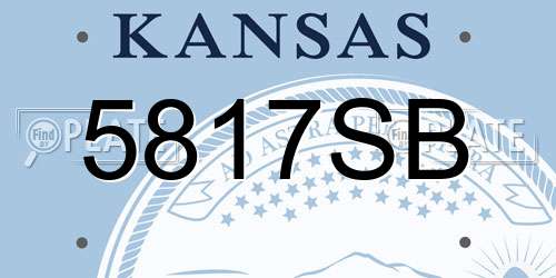 5817SB Kansas License Plate