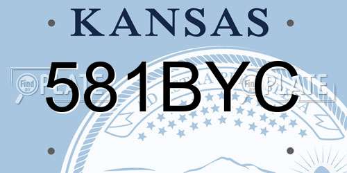 581BYC Kansas License Plate