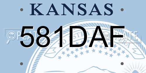 581DAF Kansas License Plate