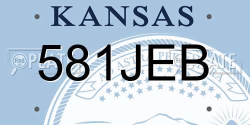 581JEB Kansas License Plate
