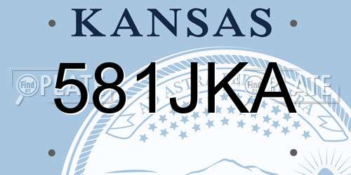 581JKA Kansas License Plate