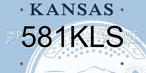 581KLS Kansas License Plate