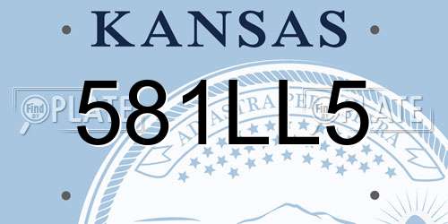 581LL5 Kansas License Plate