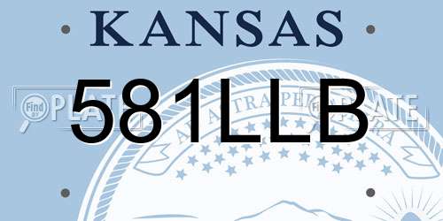 581LLB Kansas License Plate