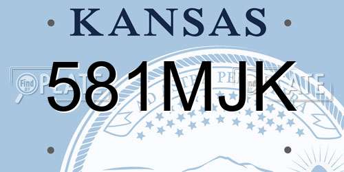 581MJK Kansas License Plate