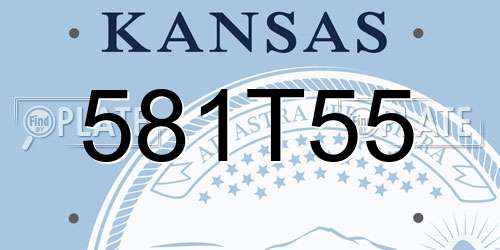 581T55 Kansas License Plate
