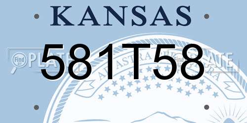 581T58 Kansas License Plate