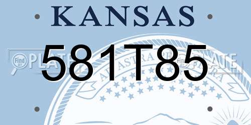 581T85 Kansas License Plate