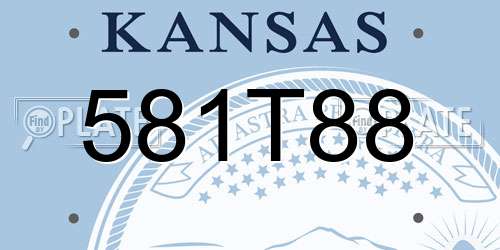 581T88 Kansas License Plate