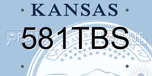 581TBS Kansas License Plate